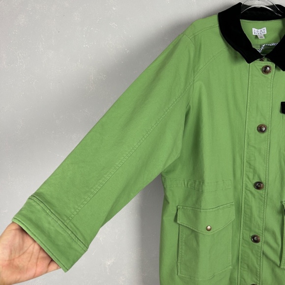 Joan Rivers plus size 2X Field chore jacket green black corduroy trim cotton - Picture 4 of 16